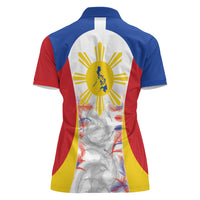 Philippines Flag Day Women Polo Shirt Filipino Feather Pattern