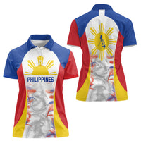 Philippines Flag Day Women Polo Shirt Filipino Feather Pattern