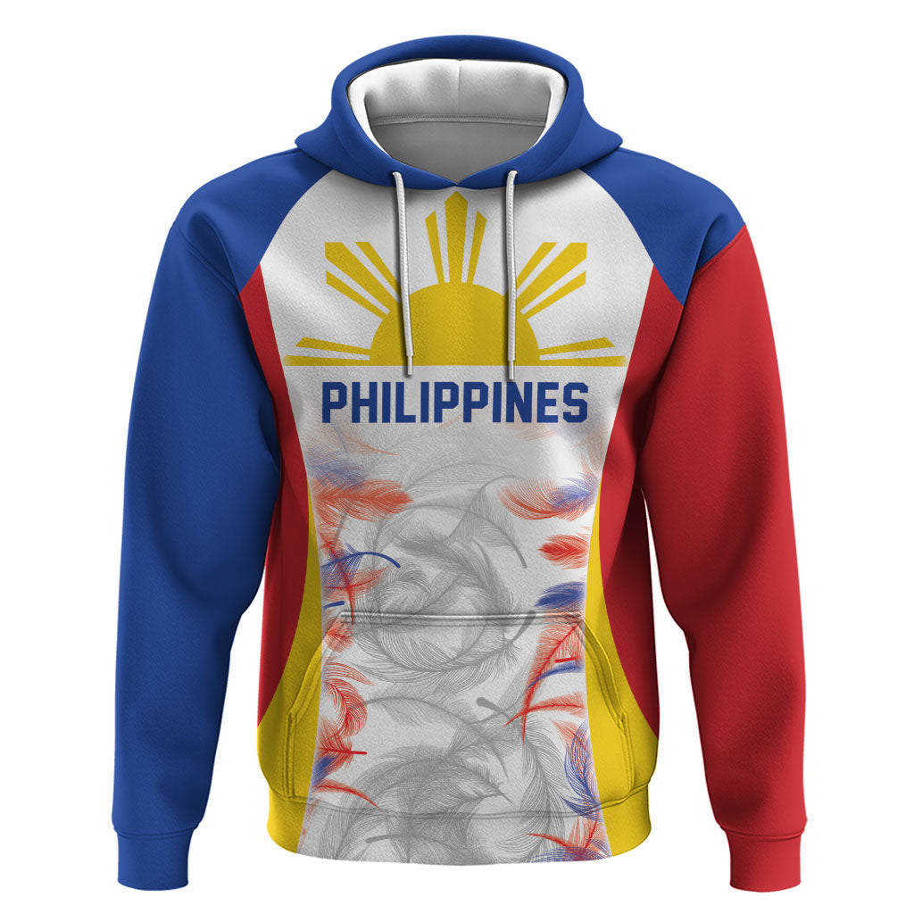 Philippines Flag Day Zip Hoodie Filipino Feather Pattern LT9 Pullover Hoodie White - Polynesian Pride