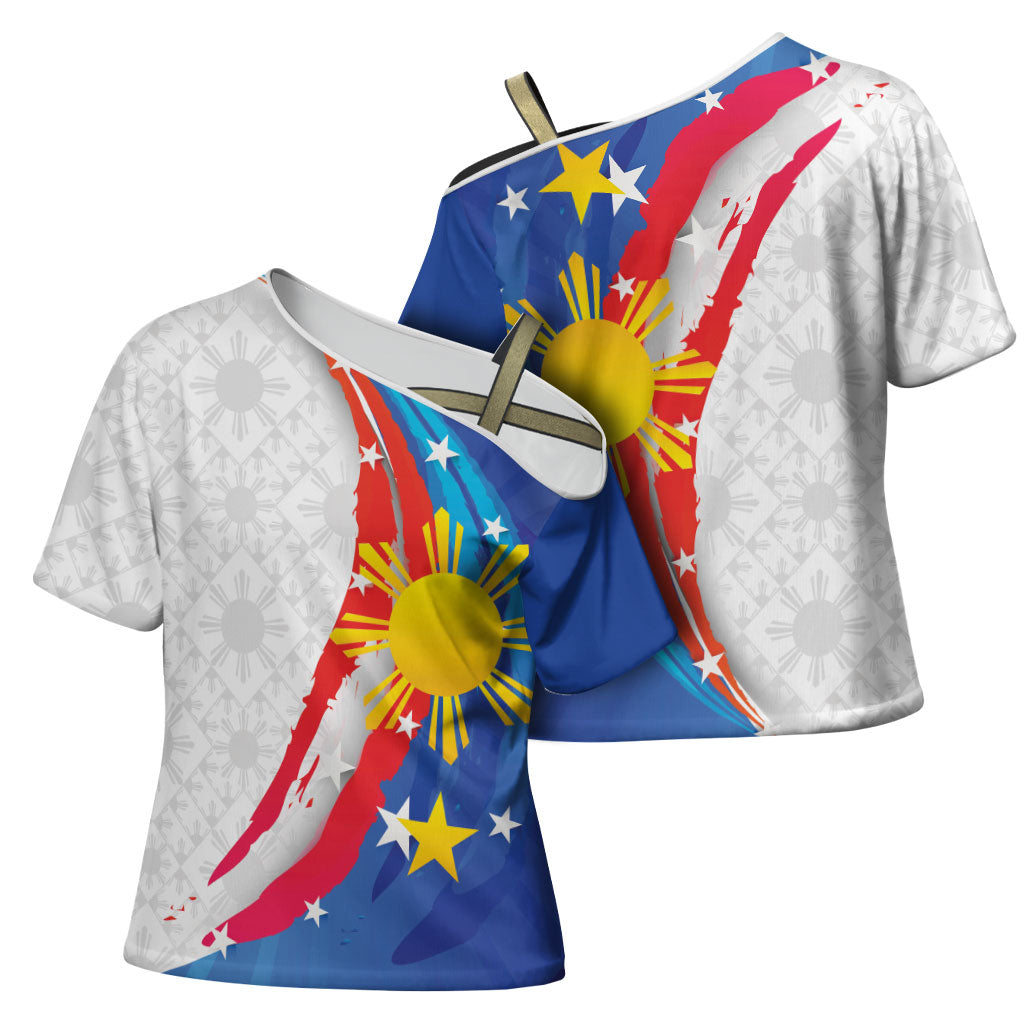 Philippines Flag Day Cross Shoulder Shirt Filipino Pride Shines Bright On Flag Day