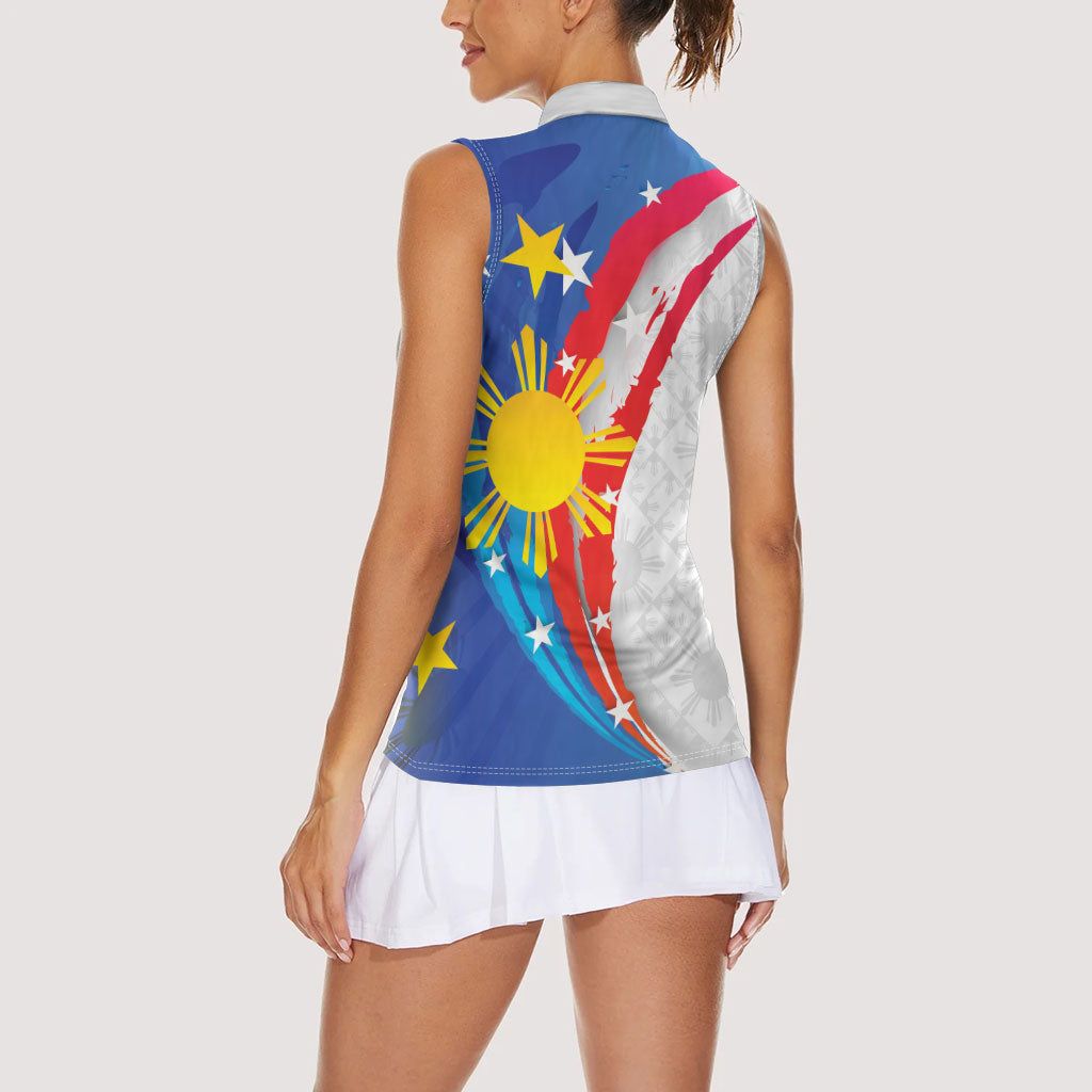 Philippines Flag Day Women Sleeveless Polo Shirt Filipino Pride Shines Bright On Flag Day