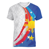 Philippines Flag Day Women V-Neck T-Shirt Filipino Pride Shines Bright On Flag Day LT9 Female White - Polynesian Pride