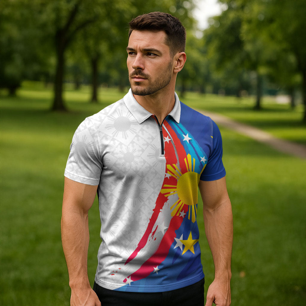 Philippines Flag Day Zipper Polo Shirt Filipino Pride Shines Bright On Flag Day