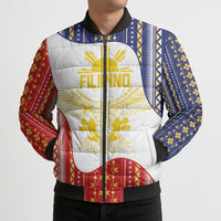 Philippines Flag Day Bomber Puffer Jacket Filipino Traditional Igorot Tribal Pattern