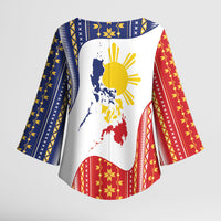 Philippines Flag Day Kimono Sleeve Blouse Filipino Traditional Igorot Tribal Pattern LT9 - Polynesian Pride