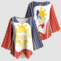Philippines Flag Day Kimono Sleeve Blouse Filipino Traditional Igorot Tribal Pattern LT9 - Polynesian Pride