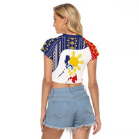 Philippines Flag Day Raglan Cropped T Shirt Filipino Traditional Igorot Tribal Pattern