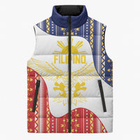 Philippines Flag Day Sleeveless Puffer Jacket Filipino Traditional Igorot Tribal Pattern