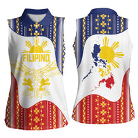 Philippines Flag Day Women Sleeveless Polo Shirt Filipino Traditional Igorot Tribal Pattern LT9 - Polynesian Pride
