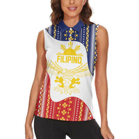 Philippines Flag Day Women Sleeveless Polo Shirt Filipino Traditional Igorot Tribal Pattern LT9 - Polynesian Pride