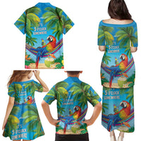 5 Oclock Somewhere Family Matching Puletasi and Hawaiian Shirt Hawaii Parrots Cocktail Summer Beach Vibe LT9 - Polynesian Pride