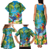 5 Oclock Somewhere Family Matching Tank Maxi Dress and Hawaiian Shirt Hawaii Parrots Cocktail Summer Beach Vibe LT9 - Polynesian Pride