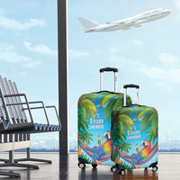 5 Oclock Somewhere Luggage Cover Hawaii Parrots Cocktail Summer Beach Vibe - Polynesian Pride