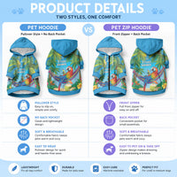 5 Oclock Somewhere Pet Hoodie Hawaii Parrots Cocktail Summer Beach Vibe