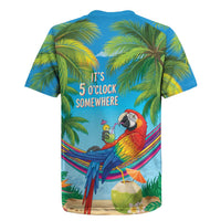 5 Oclock Somewhere Rugby Jersey Hawaii Parrots Cocktail Summer Beach Vibe LT9 - Polynesian Pride