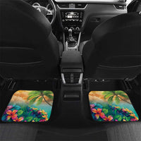 5 Oclock Somewhere Personalized Car Mats Hawaii Parrots Plumeria Summer Vibe - Polynesian Pride