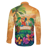 5 Oclock Somewhere Personalized Family Matching Long Sleeve Bodycon Dress and Hawaiian Shirt Hawaii Parrots Plumeria Summer Vibe - Polynesian Pride