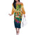 5 Oclock Somewhere Personalized Family Matching Off The Shoulder Long Sleeve Dress and Hawaiian Shirt Hawaii Parrots Plumeria Summer Vibe - Polynesian Pride
