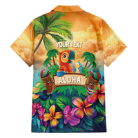 5 Oclock Somewhere Personalized Family Matching Short Sleeve Bodycon Dress and Hawaiian Shirt Hawaii Parrots Plumeria Summer Vibe - Polynesian Pride