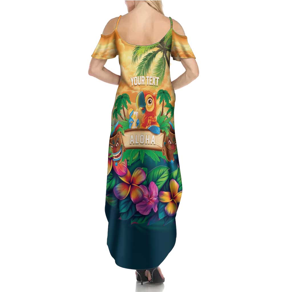 5 Oclock Somewhere Personalized Family Matching Summer Maxi Dress and Hawaiian Shirt Hawaii Parrots Plumeria Summer Vibe LT9 - Polynesian Pride