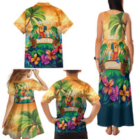 5 Oclock Somewhere Personalized Family Matching Tank Maxi Dress and Hawaiian Shirt Hawaii Parrots Plumeria Summer Vibe LT9 - Polynesian Pride