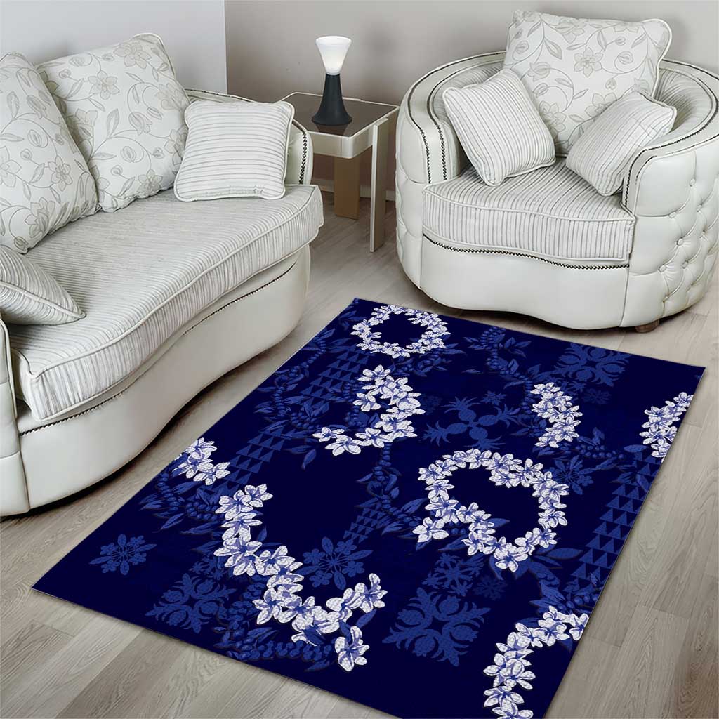 Mokihana Maile and Ilima Leis Area Rug Uliuli Hawaiian Tapa Quilt Pattern - Polynesian Pride