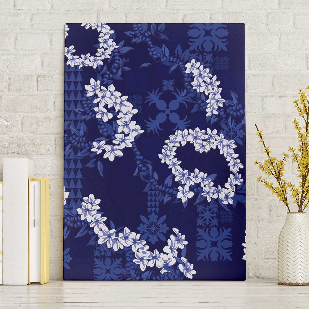 Mokihana Maile and Ilima Leis Canvas Wall Art Uliuli Hawaiian Tapa Quilt Pattern - Polynesian Pride