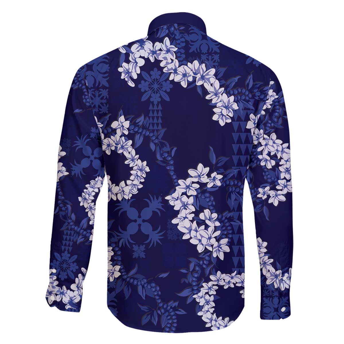 Mokihana Maile and Ilima Leis Family Matching Off The Shoulder Long Sleeve Dress and Hawaiian Shirt Uliuli Hawaiian Tapa Quilt Pattern - Polynesian Pride