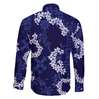 Mokihana Maile and Ilima Leis Family Matching Off The Shoulder Long Sleeve Dress and Hawaiian Shirt Uliuli Hawaiian Tapa Quilt Pattern - Polynesian Pride