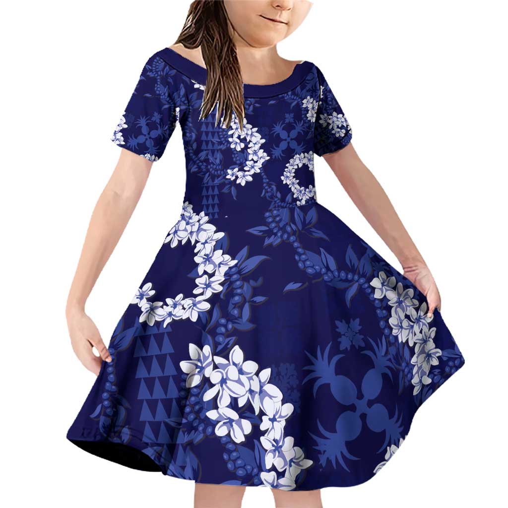 Mokihana Maile and Ilima Leis Family Matching Off Shoulder Short Dress and Hawaiian Shirt Uliuli Hawaiian Tapa Quilt Pattern - Polynesian Pride