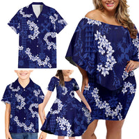 Mokihana Maile and Ilima Leis Family Matching Off Shoulder Short Dress and Hawaiian Shirt Uliuli Hawaiian Tapa Quilt Pattern - Polynesian Pride