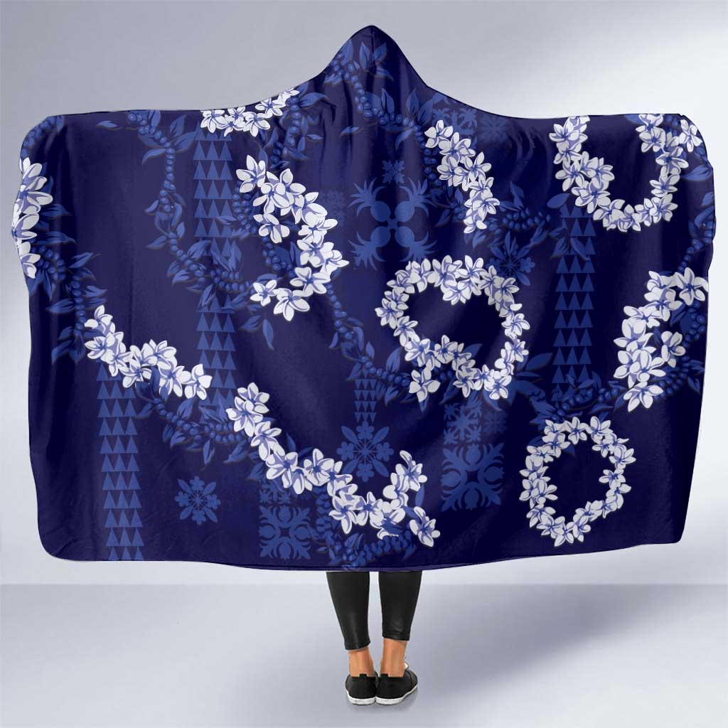 Mokihana Maile and Ilima Leis Hooded Blanket Uliuli Hawaiian Tapa Quilt Pattern - Polynesian Pride