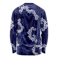 Mokihana Maile and Ilima Leis Long Sleeve Shirt Uliuli Hawaiian Tapa Quilt Pattern - Polynesian Pride