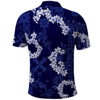 Mokihana Maile and Ilima Leis Polo Shirt Uliuli Hawaiian Tapa Quilt Pattern - Polynesian Pride