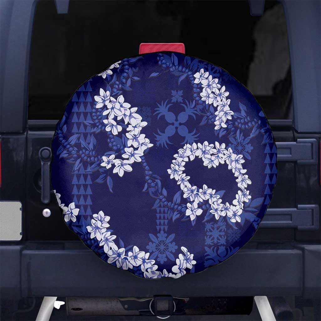 Mokihana Maile and Ilima Leis Spare Tire Cover Uliuli Hawaiian Tapa Quilt Pattern - Polynesian Pride