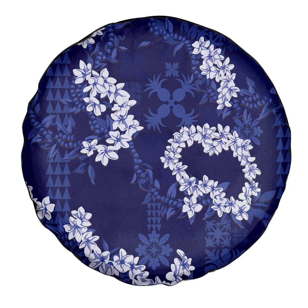 Mokihana Maile and Ilima Leis Spare Tire Cover Uliuli Hawaiian Tapa Quilt Pattern - Polynesian Pride
