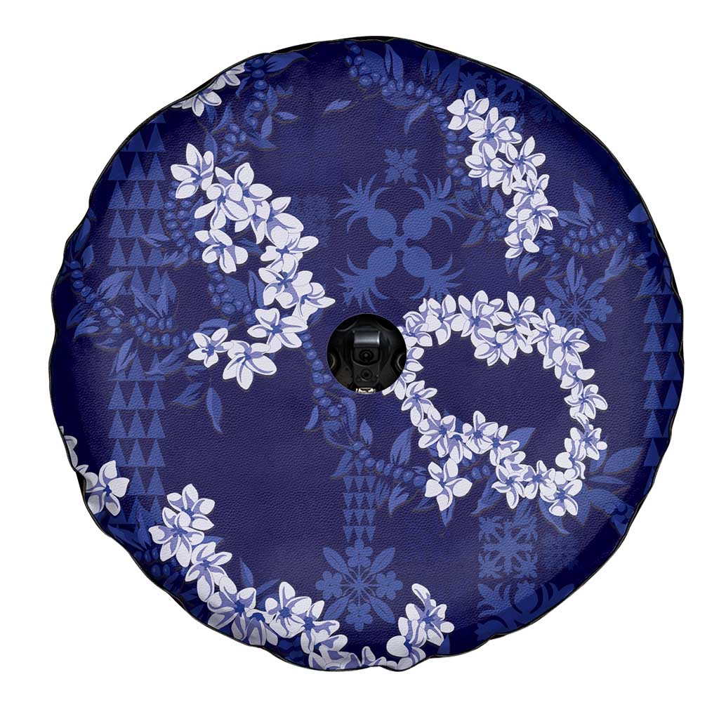 Mokihana Maile and Ilima Leis Spare Tire Cover Uliuli Hawaiian Tapa Quilt Pattern - Polynesian Pride