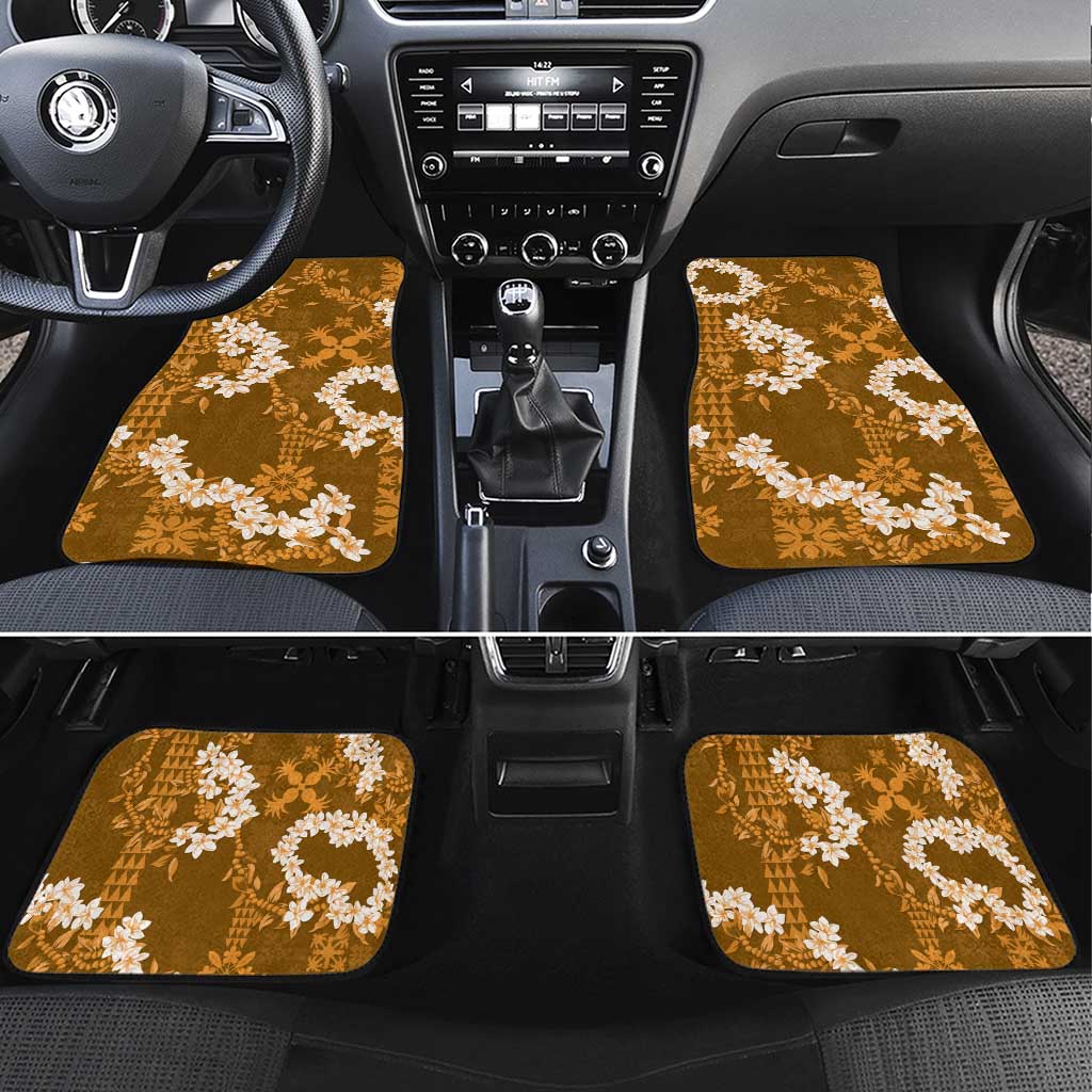 Mokihana Maile and Ilima Leis Car Mats Alani Hawaiian Tapa Quilt Pattern - Polynesian Pride