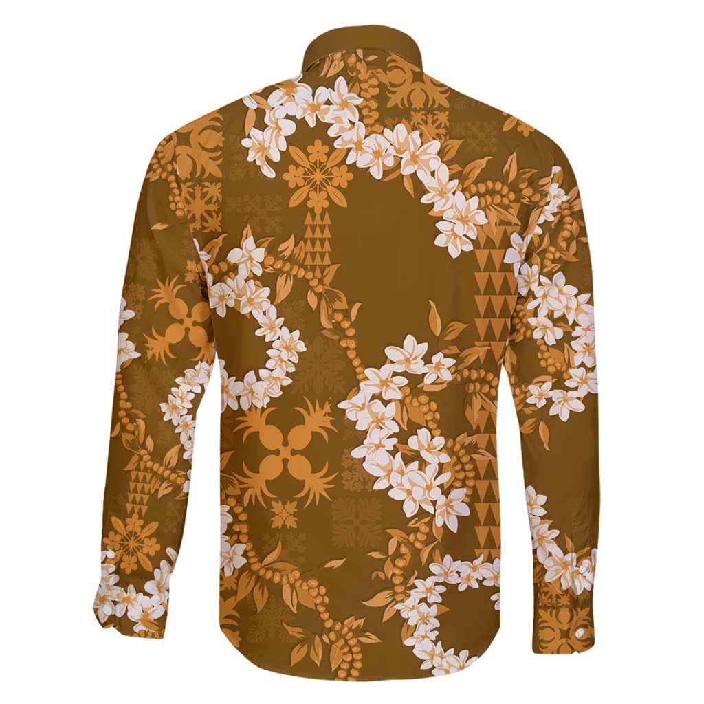 Mokihana Maile and Ilima Leis Family Matching Short Sleeve Bodycon Dress and Hawaiian Shirt Alani Hawaiian Tapa Quilt Pattern - Polynesian Pride