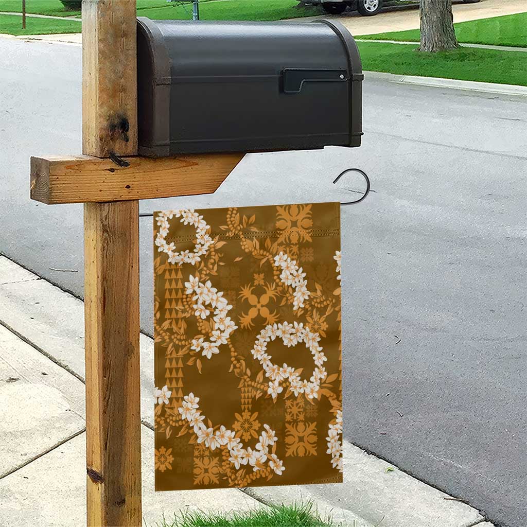 Mokihana Maile and Ilima Leis Garden Flag Alani Hawaiian Tapa Quilt Pattern - Polynesian Pride