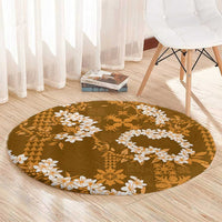 Mokihana Maile and Ilima Leis Round Carpet Alani Hawaiian Tapa Quilt Pattern - Polynesian Pride