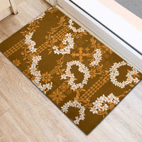 Mokihana Maile and Ilima Leis Rubber Doormat Alani Hawaiian Tapa Quilt Pattern - Polynesian Pride