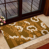 Mokihana Maile and Ilima Leis Rubber Doormat Alani Hawaiian Tapa Quilt Pattern - Polynesian Pride