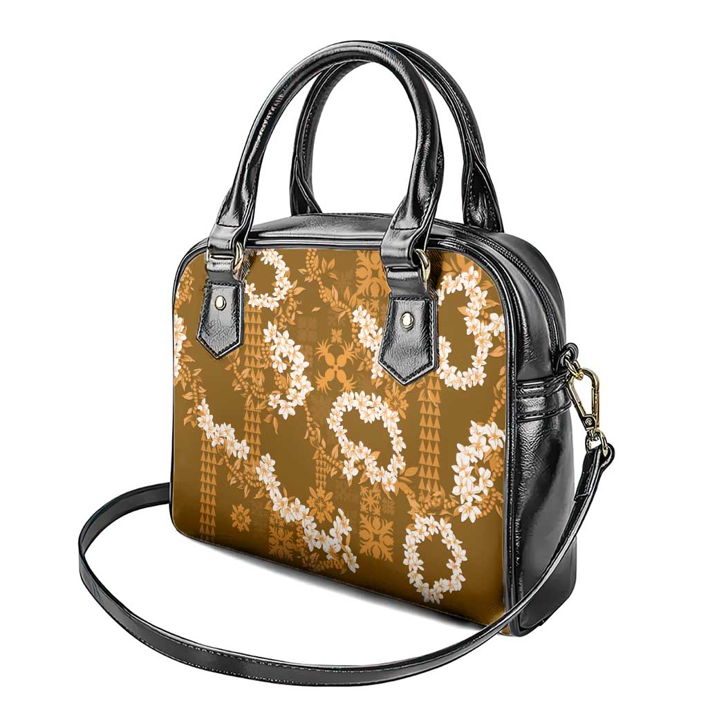 Mokihana Maile and Ilima Leis Shoulder Handbag Alani Hawaiian Tapa Quilt Pattern - Polynesian Pride