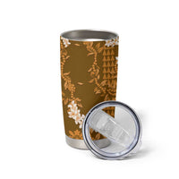 Mokihana Maile and Ilima Leis Tumbler Cup Alani Hawaiian Tapa Quilt Pattern - Polynesian Pride