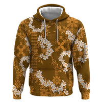Mokihana Maile and Ilima Leis Zip Hoodie Alani Hawaiian Tapa Quilt Pattern - Polynesian Pride