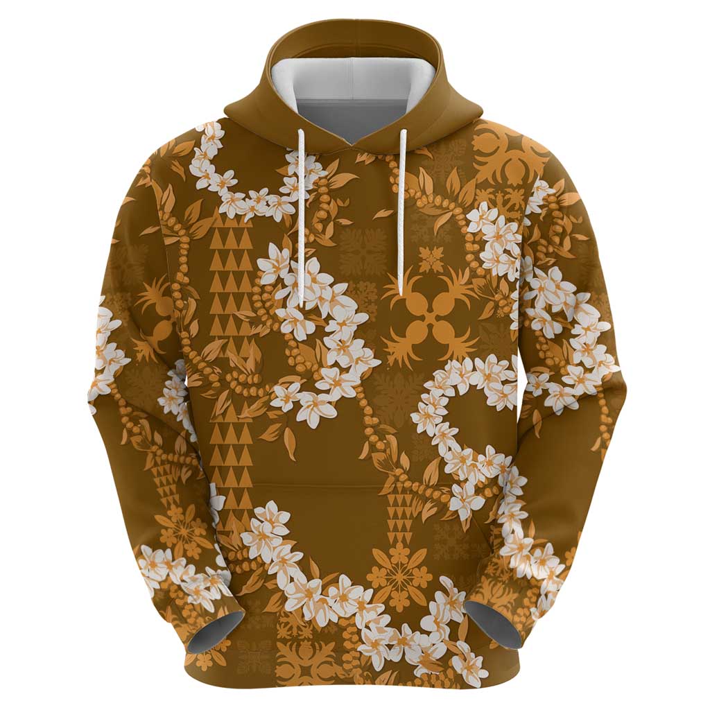 Mokihana Maile and Ilima Leis Zip Hoodie Alani Hawaiian Tapa Quilt Pattern - Polynesian Pride