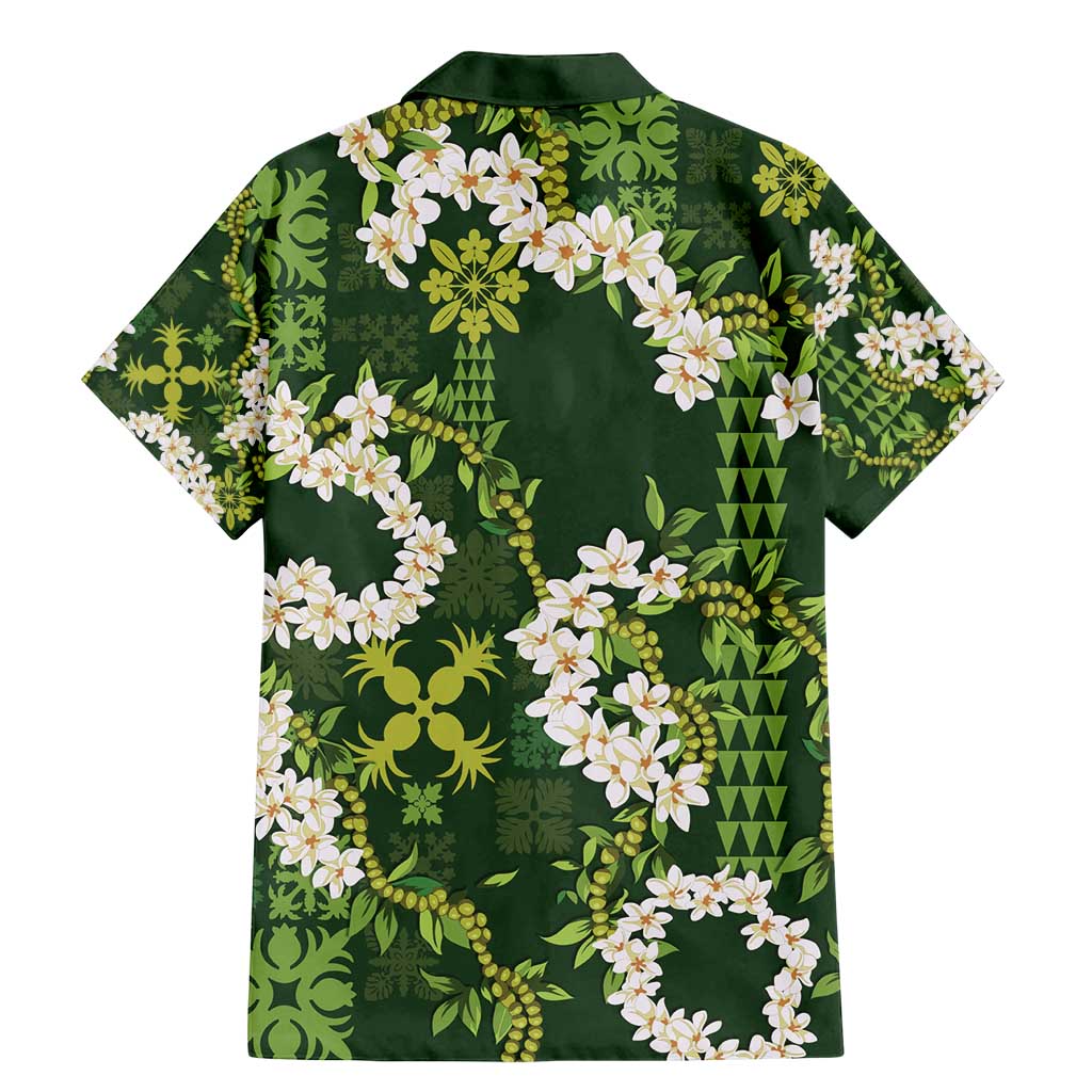 Mokihana Maile and Ilima Leis Family Matching Mermaid Dress and Hawaiian Shirt Omaʻomaʻo Hawaiian Tapa Quilt Pattern - Polynesian Pride