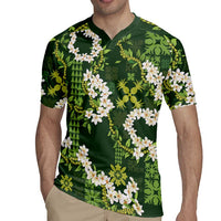 Mokihana Maile and Ilima Leis Rugby Jersey Omaʻomaʻo Hawaiian Tapa Quilt Pattern LT9 - Polynesian Pride