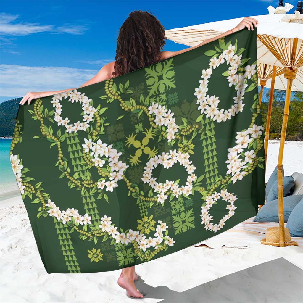 Mokihana Maile and Ilima Leis Sarong Omaʻomaʻo Hawaiian Tapa Quilt Pattern - Polynesian Pride